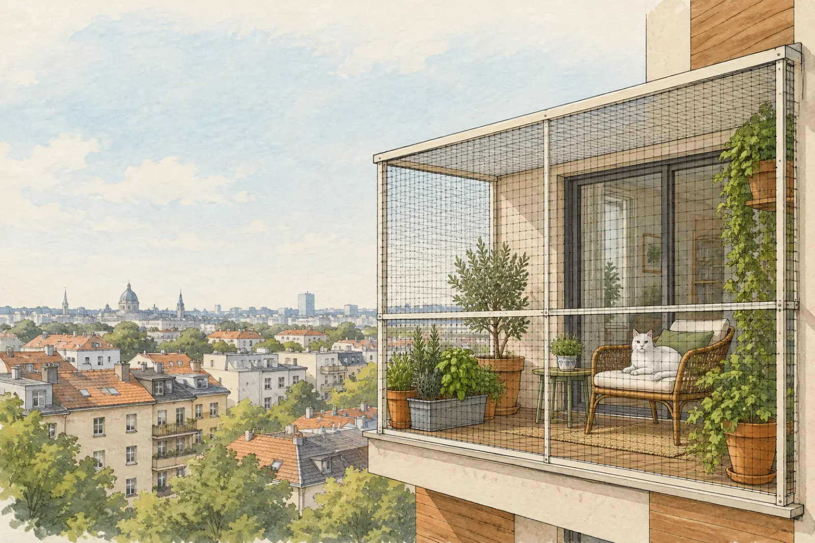 Illustration: balcony catio