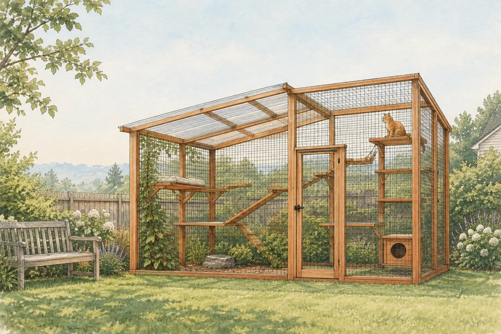 Illustration: five kinds of catio, and where each one fits