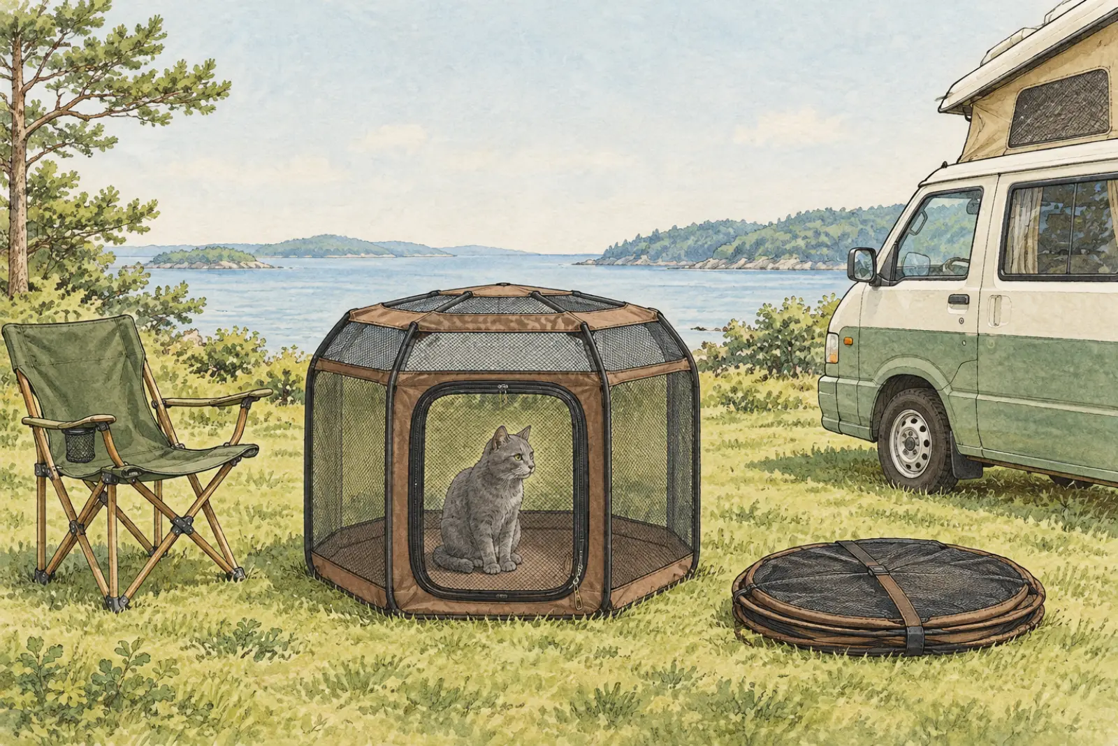 Illustration: portable catio
